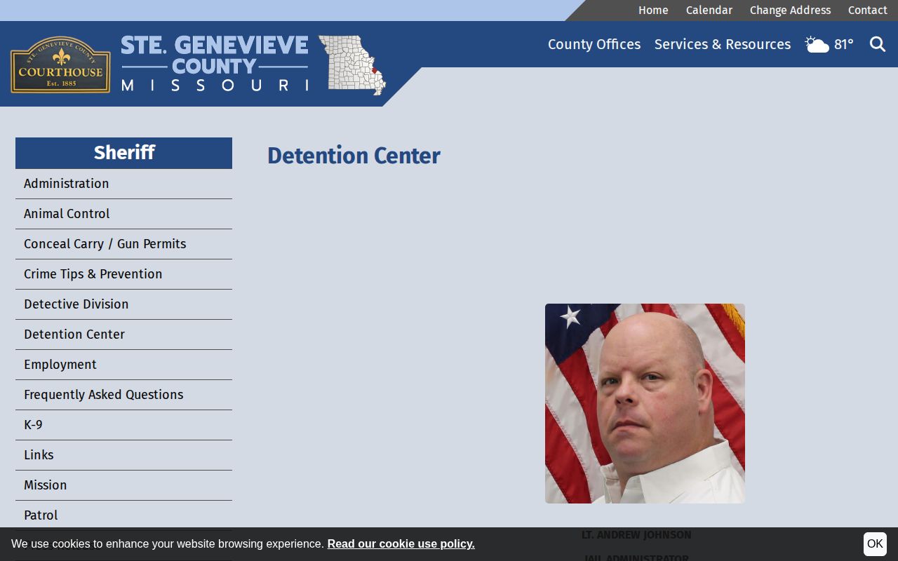 Official Ste. Genevieve County Detention Center information page